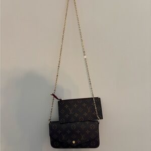 Elegant Black and Gold Monogram Crossbody Bag
